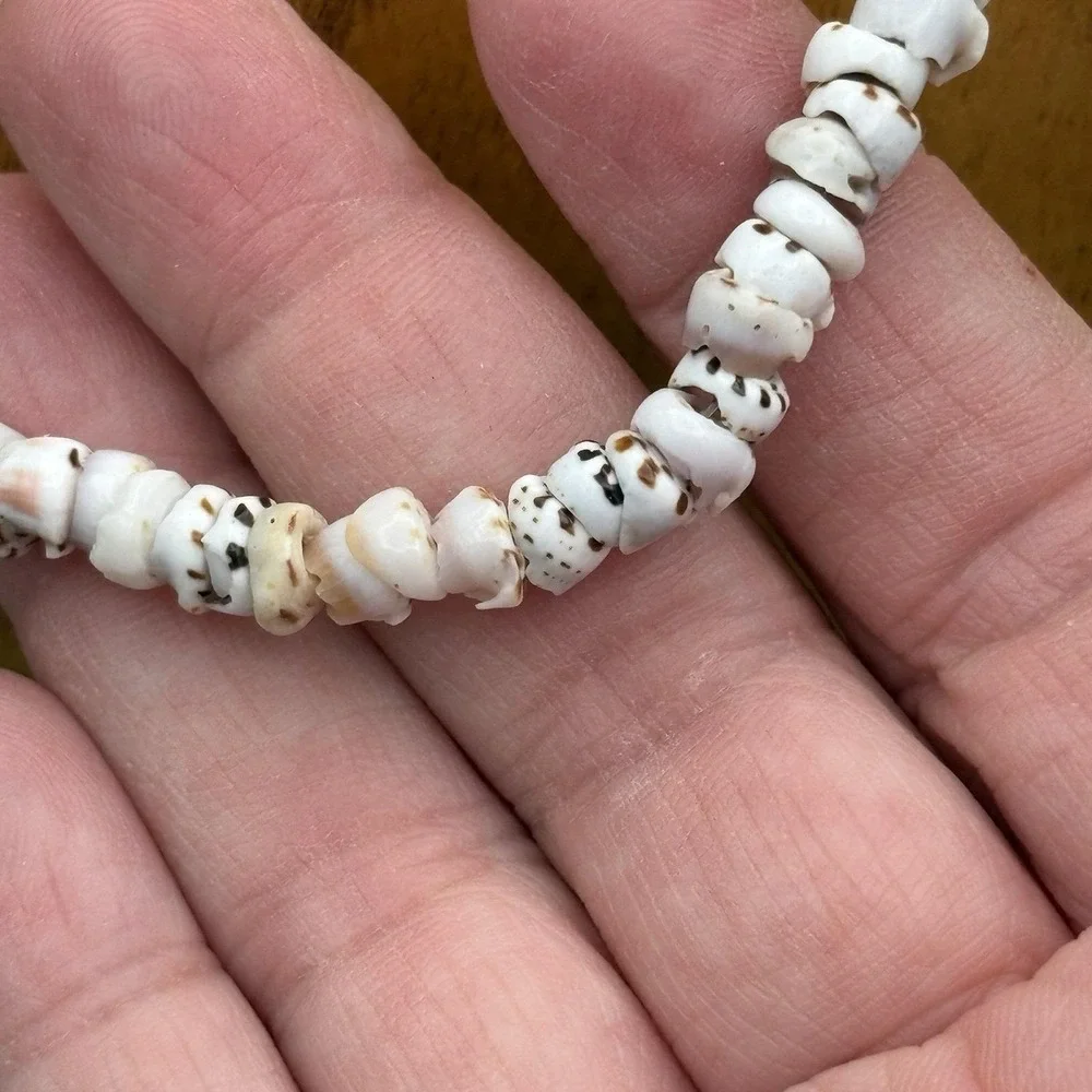 Authentic Hawaiian Puka Shell Necklace Tiger Cone Shells Hawaii Surfer 18